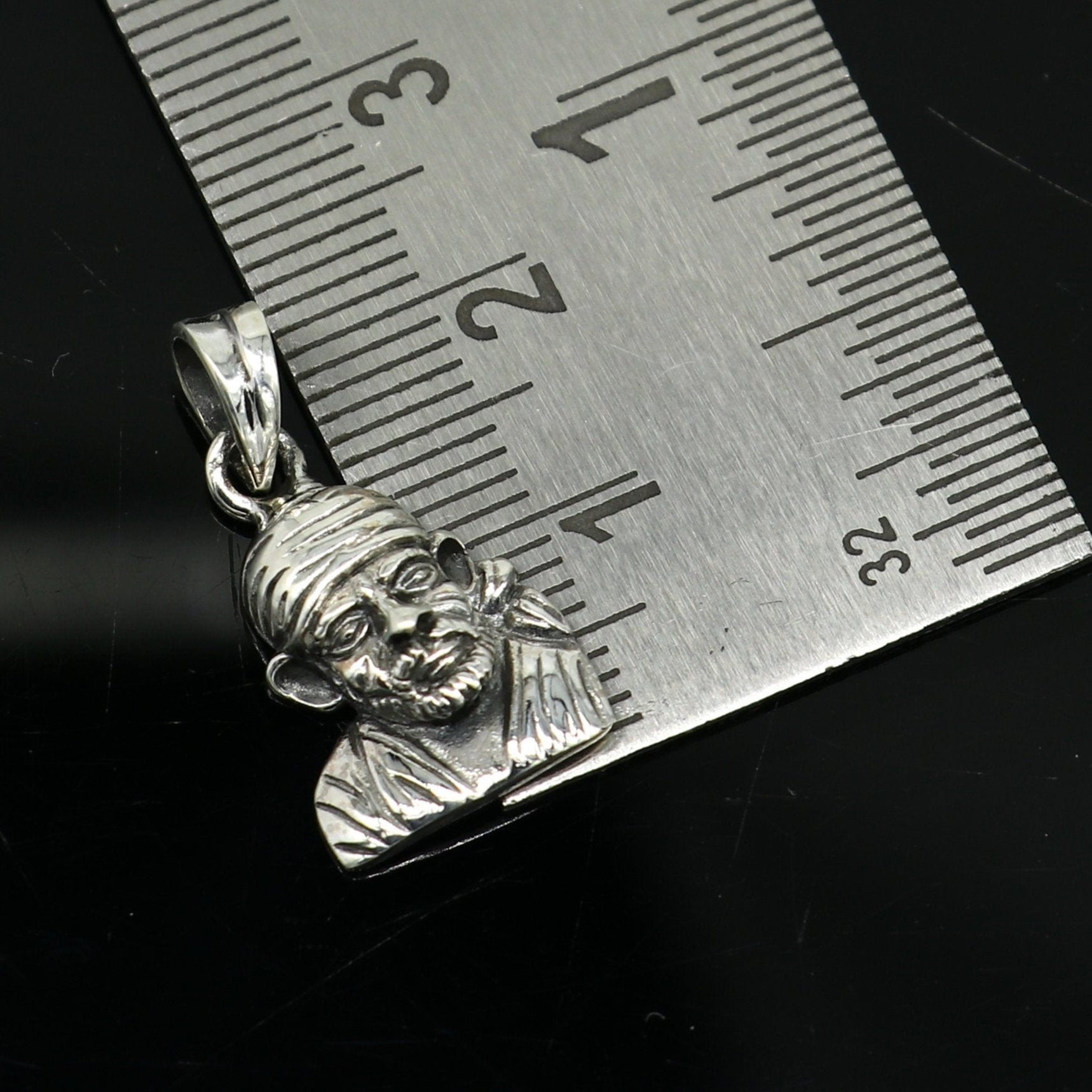 925 sterling silver handmade Indian idol Sai Baba pendant, amazing stylish unisex pendant locket personalized jewelry tribal jewelry ssp498 - TRIBAL ORNAMENTS