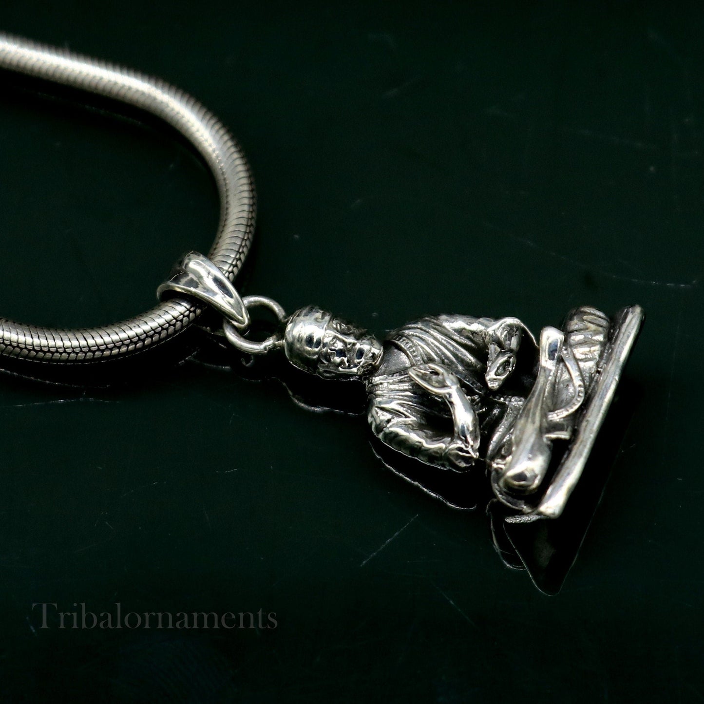 925 sterling silver handmade Indian idol Sai Baba pendant, amazing stylish unisex pendant locket personalized jewelry tribal jewelry ssp935 - TRIBAL ORNAMENTS