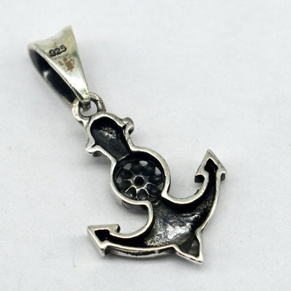 925 sterling silver Jesus anchor pendant featuring a cross design, handmade unisex jewelry by TRIBAL ORNAMENTS.