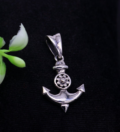 Sterling silver Jesus anchor pendant by Tribal Ornaments featuring a detailed cross design, unisex jewelry for gifting.