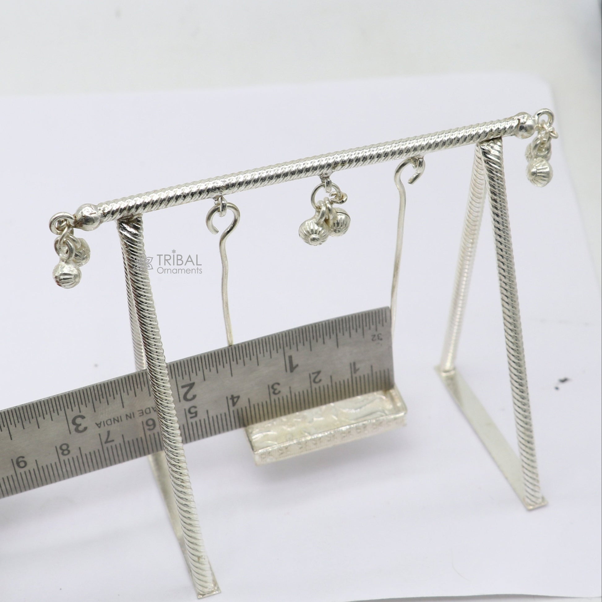 925 Sterling silver handmade Laddu Gopala child Krishna swing, child Krishna palana, silver jhula, laddu gopal jhula, silver art su1284 - TRIBAL ORNAMENTS