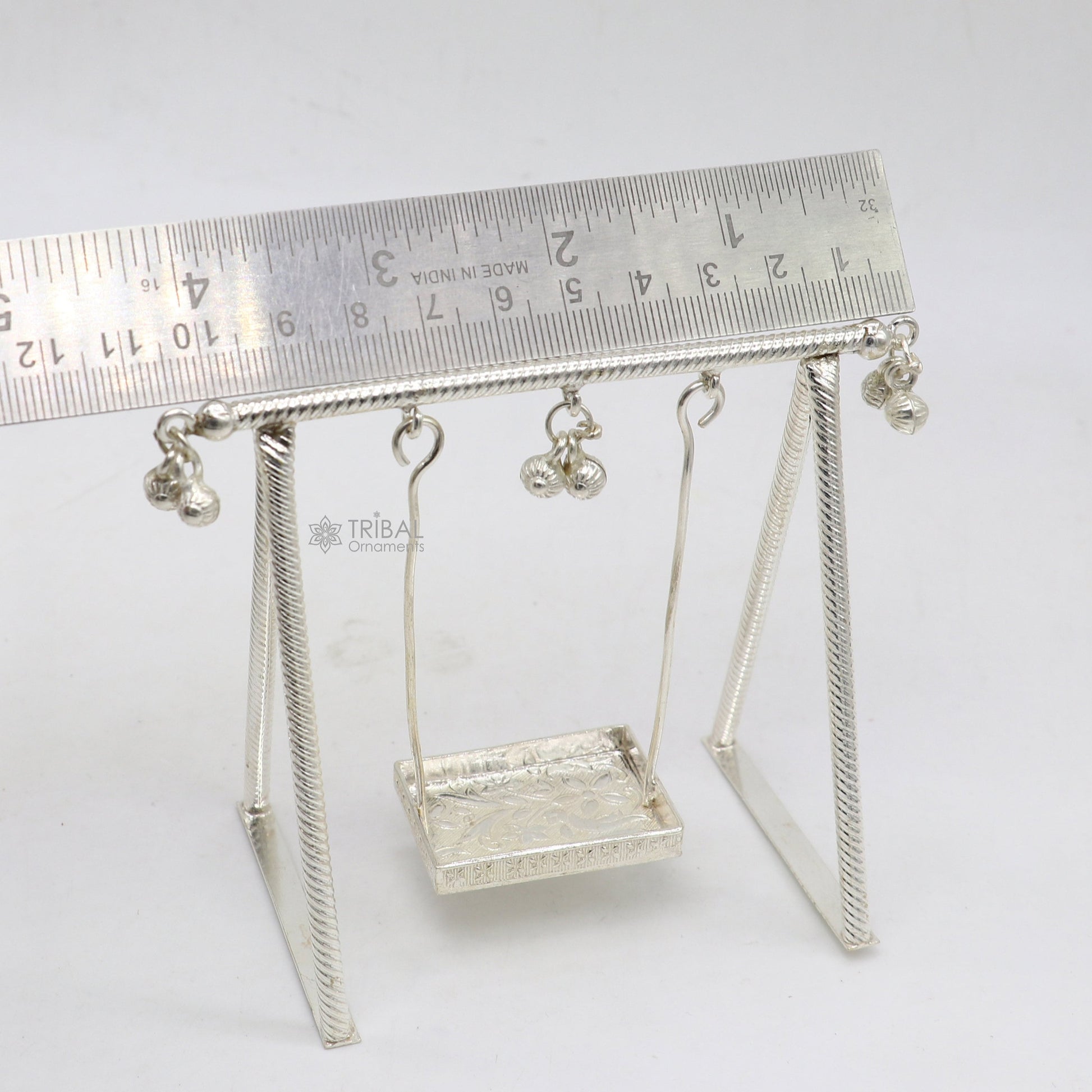 925 Sterling silver handmade Laddu Gopala child Krishna swing, child Krishna palana, silver jhula, laddu gopal jhula, silver art su1284 - TRIBAL ORNAMENTS