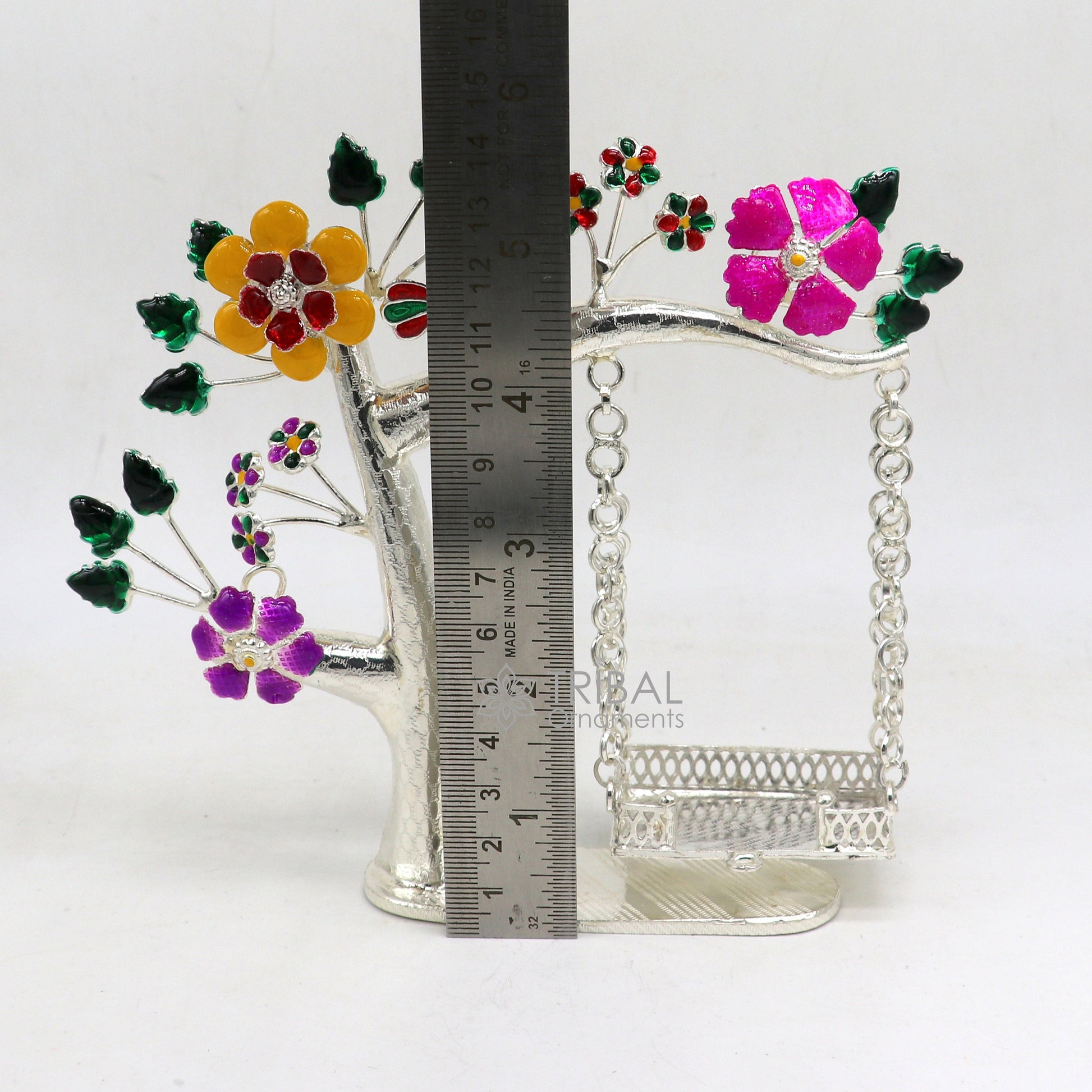 925 Sterling silver handmade laddu Gopala jhula, little Krishna swing on tree, child krishan Swing , silver jhula, laddu gopal jhula, su1051 - TRIBAL ORNAMENTS