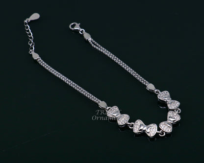 925 sterling silver handmade link chain bracelet for girls, dainty silver jewelry, ideal gift for women or brides by TRIBAL ORNAMENTS