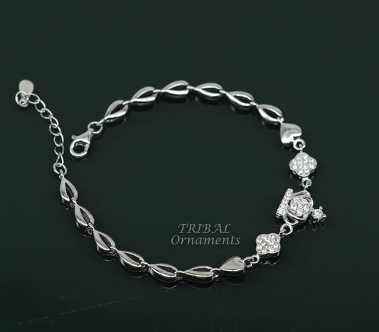 925 sterling silver handmade link chain Bracelet for girl's, Dainty Silver Bracelet, Chain Bracelet, Minimal Jewelry, Gift For Women sbr381 - TRIBAL ORNAMENTS