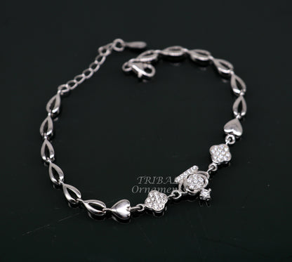 925 sterling silver handmade link chain Bracelet for girl's, Dainty Silver Bracelet, Chain Bracelet, Minimal Jewelry, Gift For Women sbr381 - TRIBAL ORNAMENTS