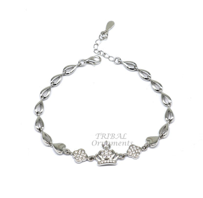 925 sterling silver handmade link chain Bracelet for girl's, Dainty Silver Bracelet, Chain Bracelet, Minimal Jewelry, Gift For Women sbr381 - TRIBAL ORNAMENTS