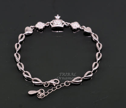 925 sterling silver handmade link chain Bracelet for girl's, Dainty Silver Bracelet, Chain Bracelet, Minimal Jewelry, Gift For Women sbr381 - TRIBAL ORNAMENTS