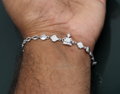 925 sterling silver handmade link chain Bracelet for girl's, Dainty Silver Bracelet, Chain Bracelet, Minimal Jewelry, Gift For Women sbr381 - TRIBAL ORNAMENTS