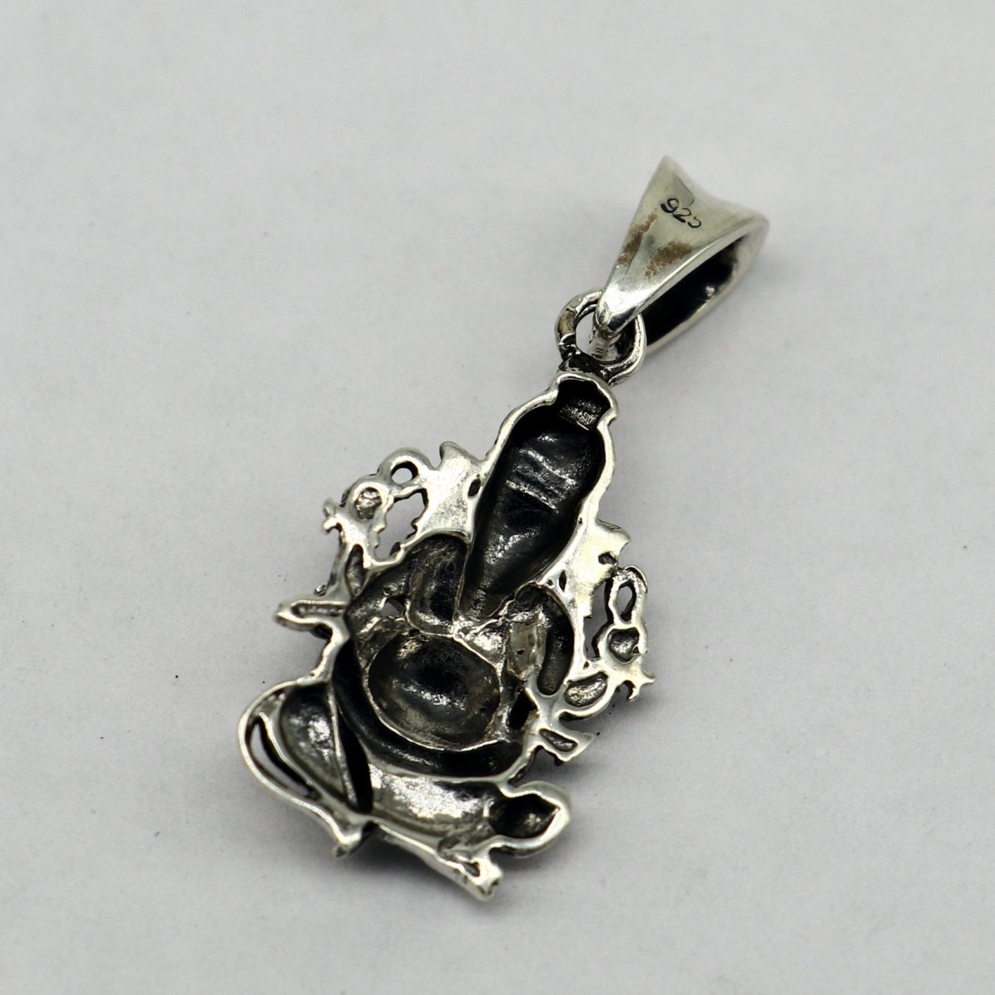 925 sterling silver handmade Lord Ganesha, amazing Exclusive cross design stunning pendant unisex gifting jewelry ssp554 - TRIBAL ORNAMENTS