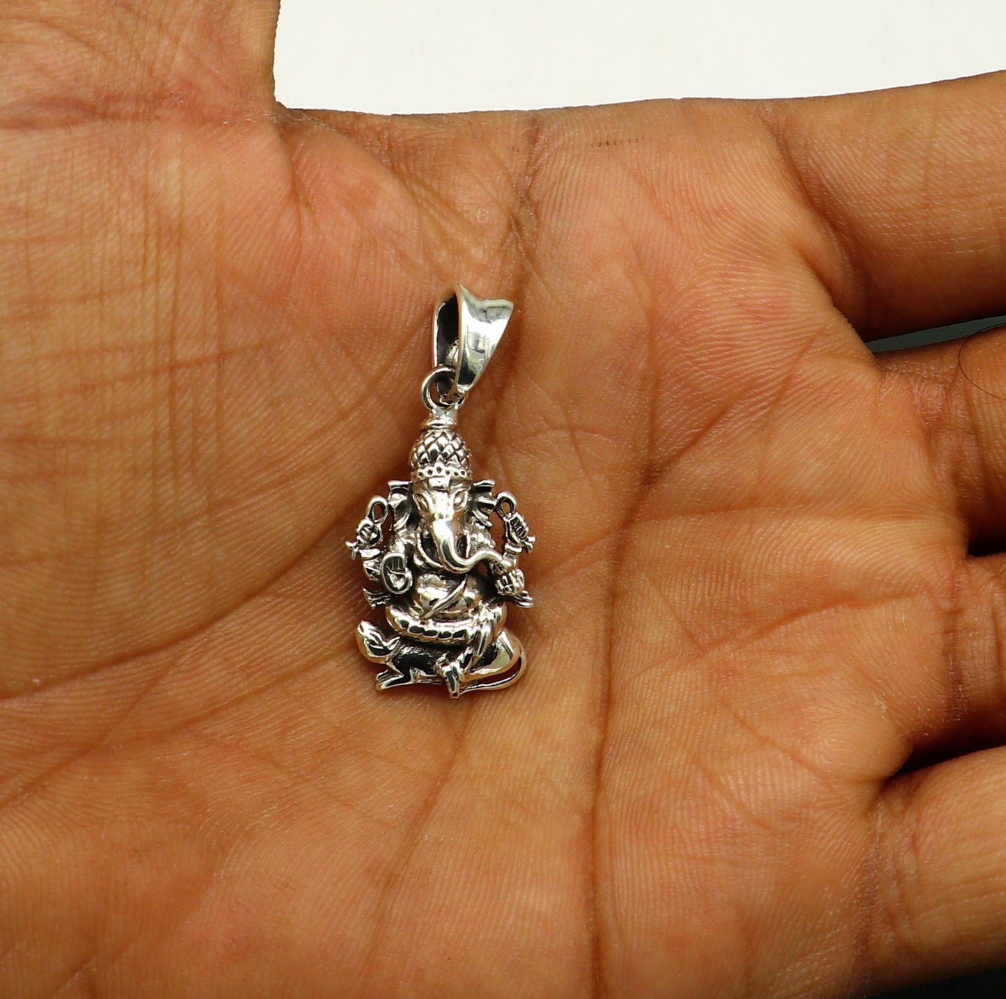 925 sterling silver handmade Lord Ganesha, amazing Exclusive cross design stunning pendant unisex gifting jewelry ssp554 - TRIBAL ORNAMENTS