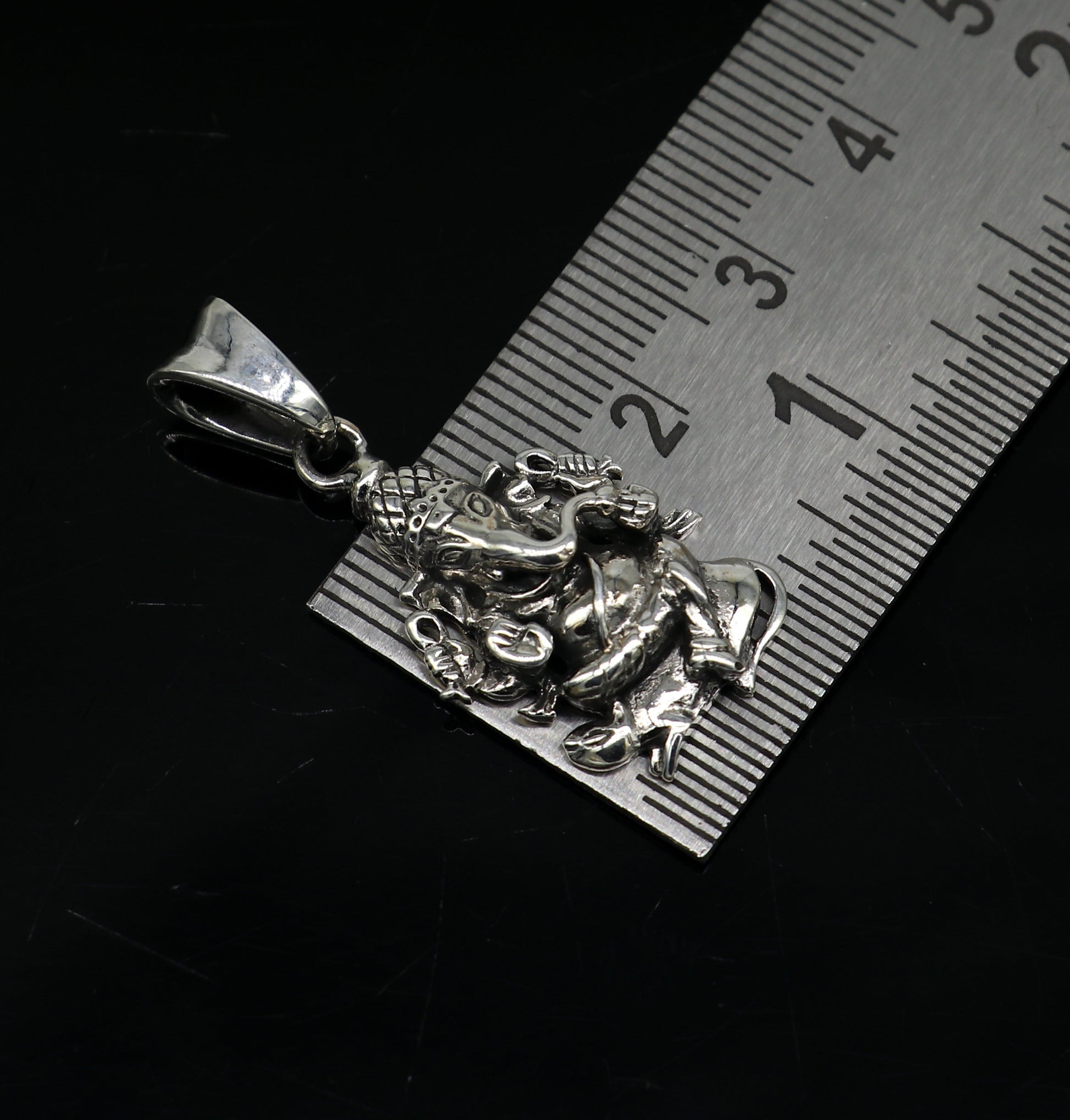 925 sterling silver handmade Lord Ganesha, amazing Exclusive cross design stunning pendant unisex gifting jewelry ssp554 - TRIBAL ORNAMENTS