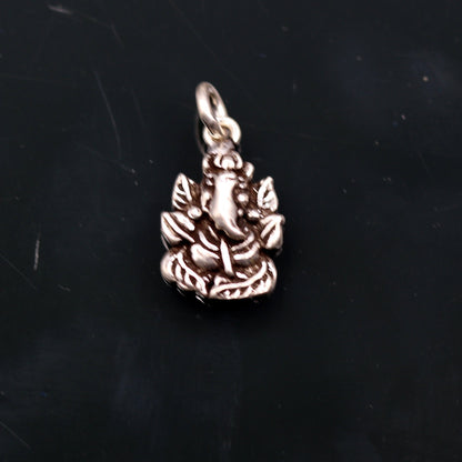 Unisex 925 Sterling silver Lord Ganesha pendant, handmade tribal jewelry, small and detailed locket design.