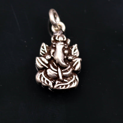 925 Sterling silver Lord Ganesha pendant, unisex handmade jewelry, small tribal ornament locket, intricate design
