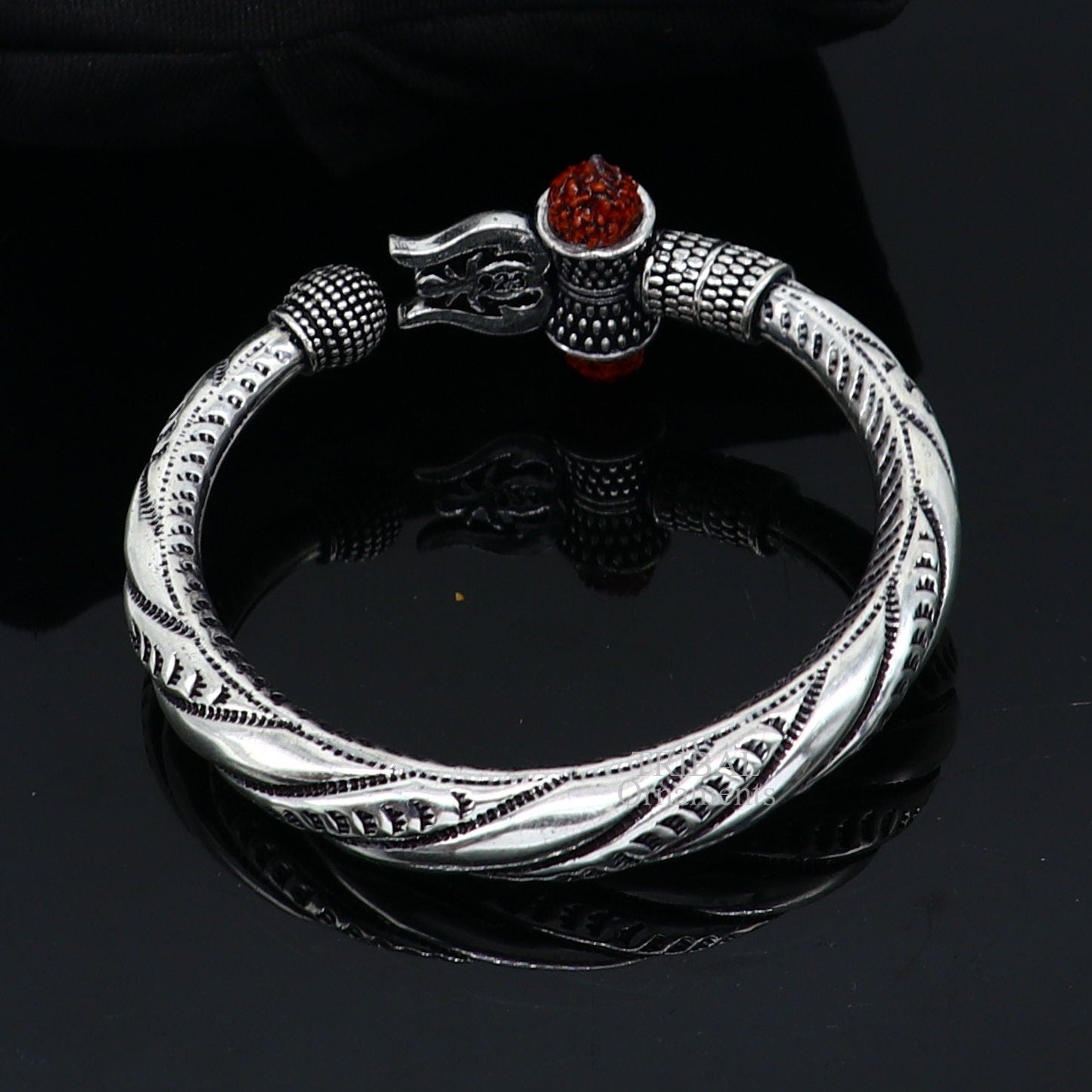 925 sterling silver handmade lord shiva Babubali kada bangle bracelet, best Shiva trident Trishul kada, men's gifting jewelry RNSK474 - TRIBAL ORNAMENTS