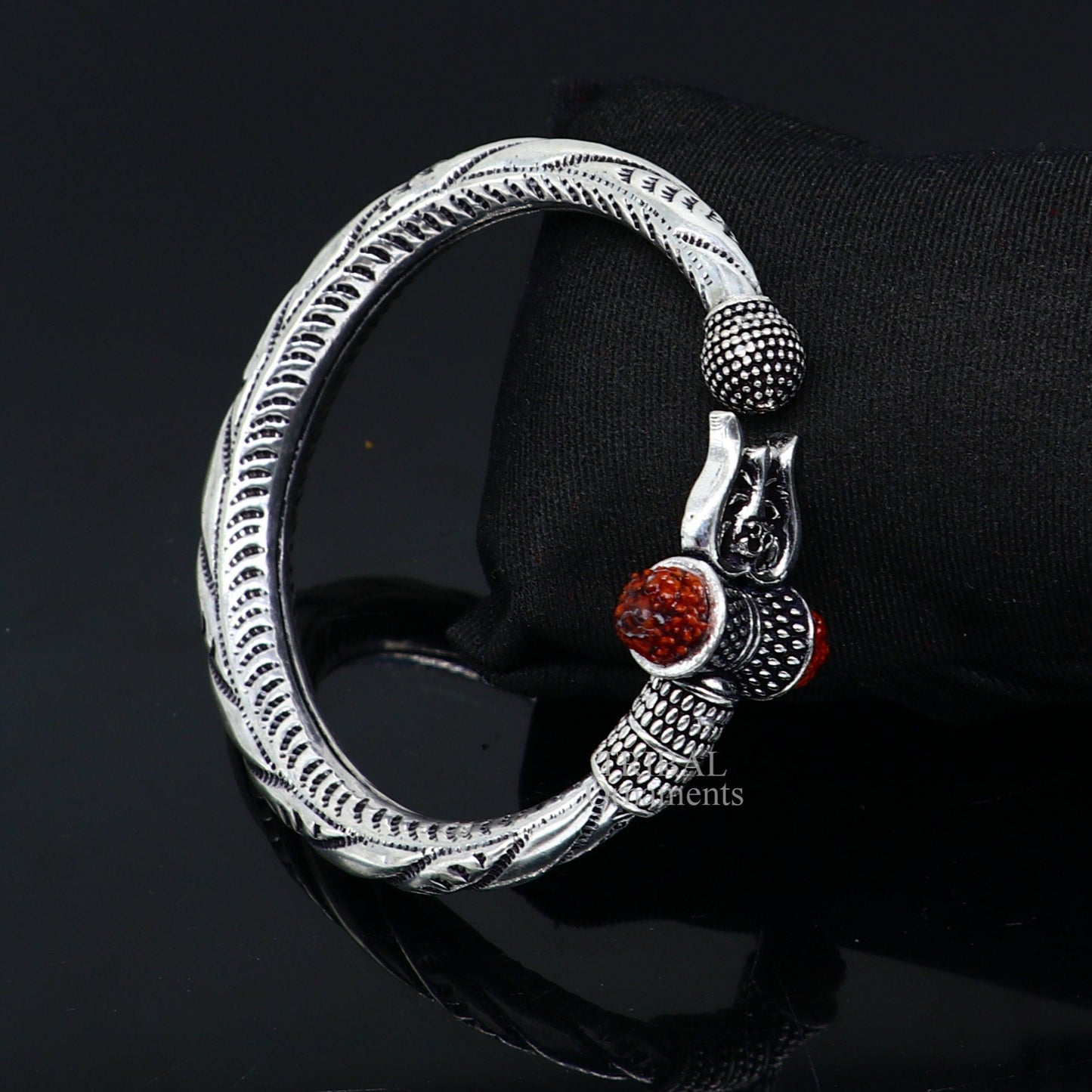 925 sterling silver handmade lord shiva Babubali kada bangle bracelet, best Shiva trident Trishul kada, men's gifting jewelry RNSK474 - TRIBAL ORNAMENTS