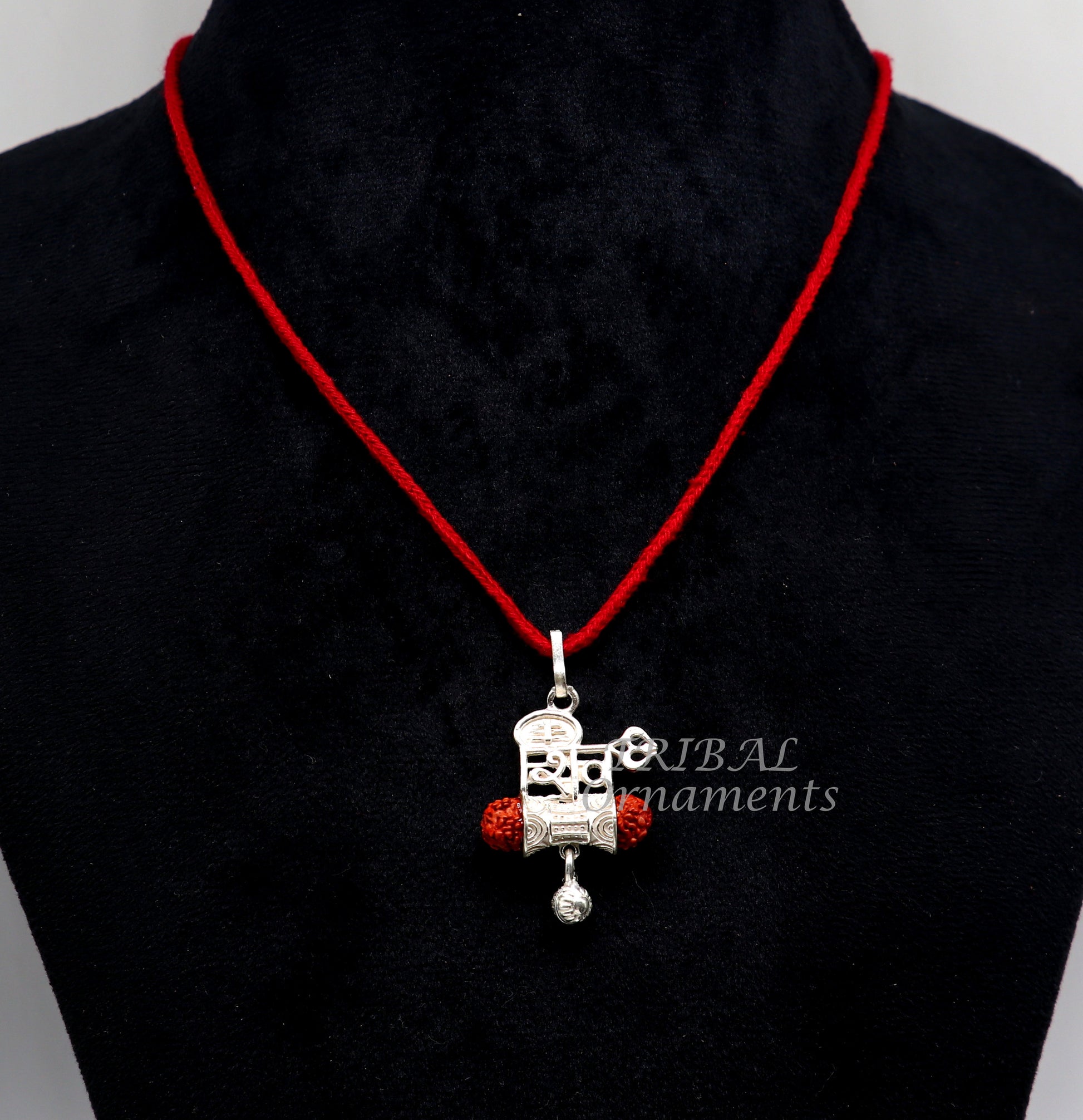 925 sterling silver handmade Lord Shiva Damaru style rudraksha pendant gorgeous hanging drops ,excellent "Shiva" pendant nsp547 - TRIBAL ORNAMENTS