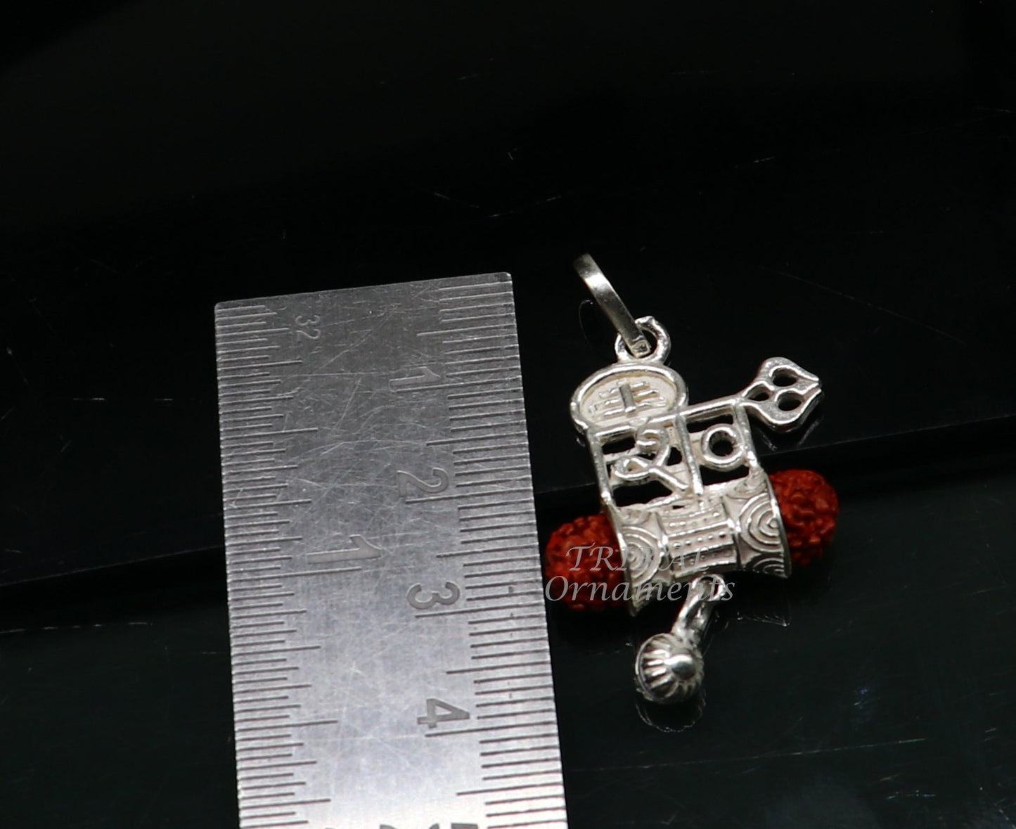 925 sterling silver handmade Lord Shiva Damaru style rudraksha pendant gorgeous hanging drops ,excellent "Shiva" pendant nsp547 - TRIBAL ORNAMENTS