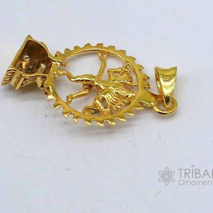 Sterling silver Lord Shiva Nataraj pendant by Tribal Ornaments, featuring gold polish and personalized jewelry design.