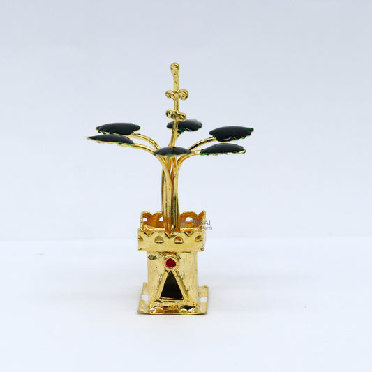 925 sterling silver handmade mini tulsi plant basil rosary plant for puja temple article, excellent  silver worshiping article su1137 - TRIBAL ORNAMENTS