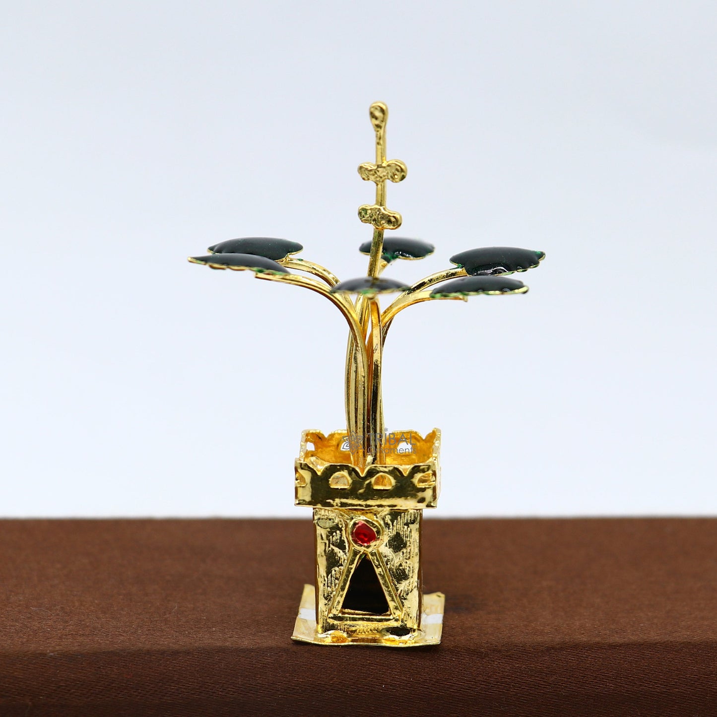 925 sterling silver handmade mini tulsi plant basil rosary plant for puja temple article, excellent  silver worshiping article su1137 - TRIBAL ORNAMENTS