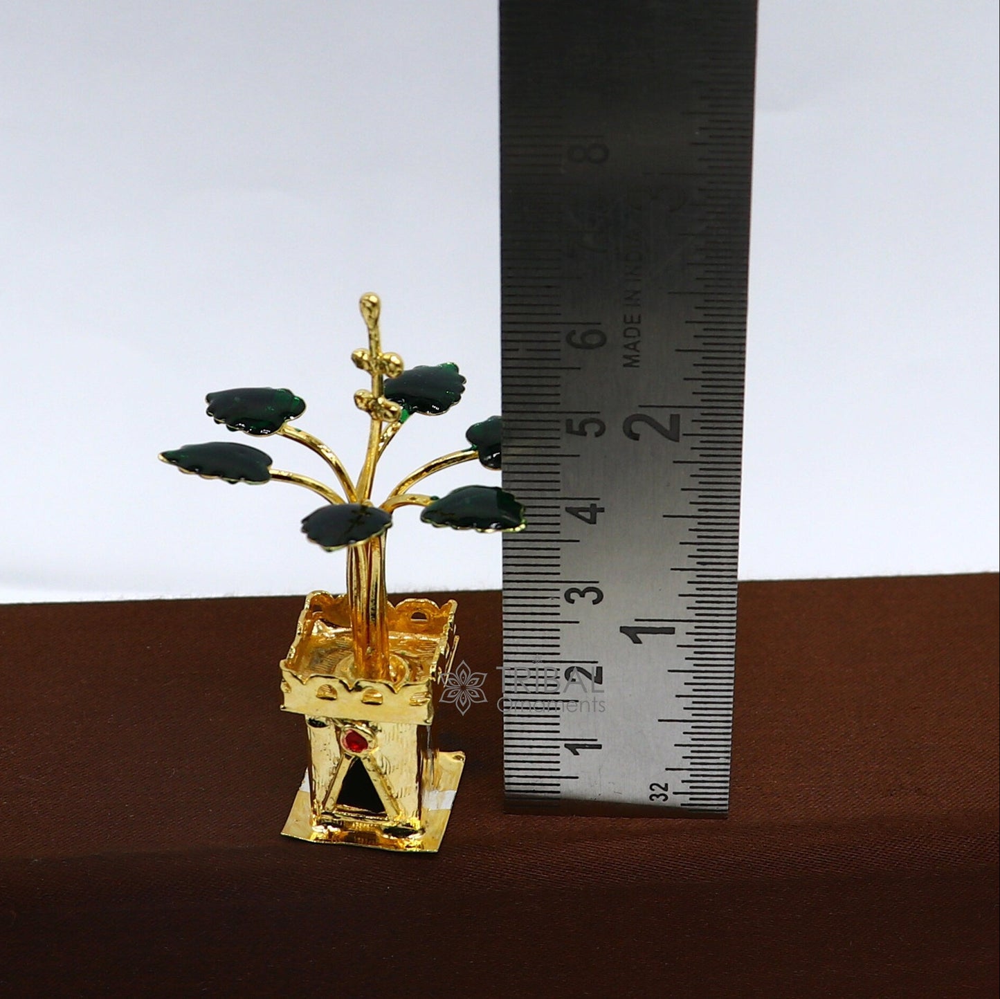 925 sterling silver handmade mini tulsi plant basil rosary plant for puja temple article, excellent  silver worshiping article su1137 - TRIBAL ORNAMENTS