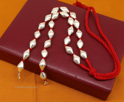 925 sterling silver handmade oval shape beaded adjustable string for pendant or Mangalsutra, best customized ethnic jewelry ideas  set268 - TRIBAL ORNAMENTS