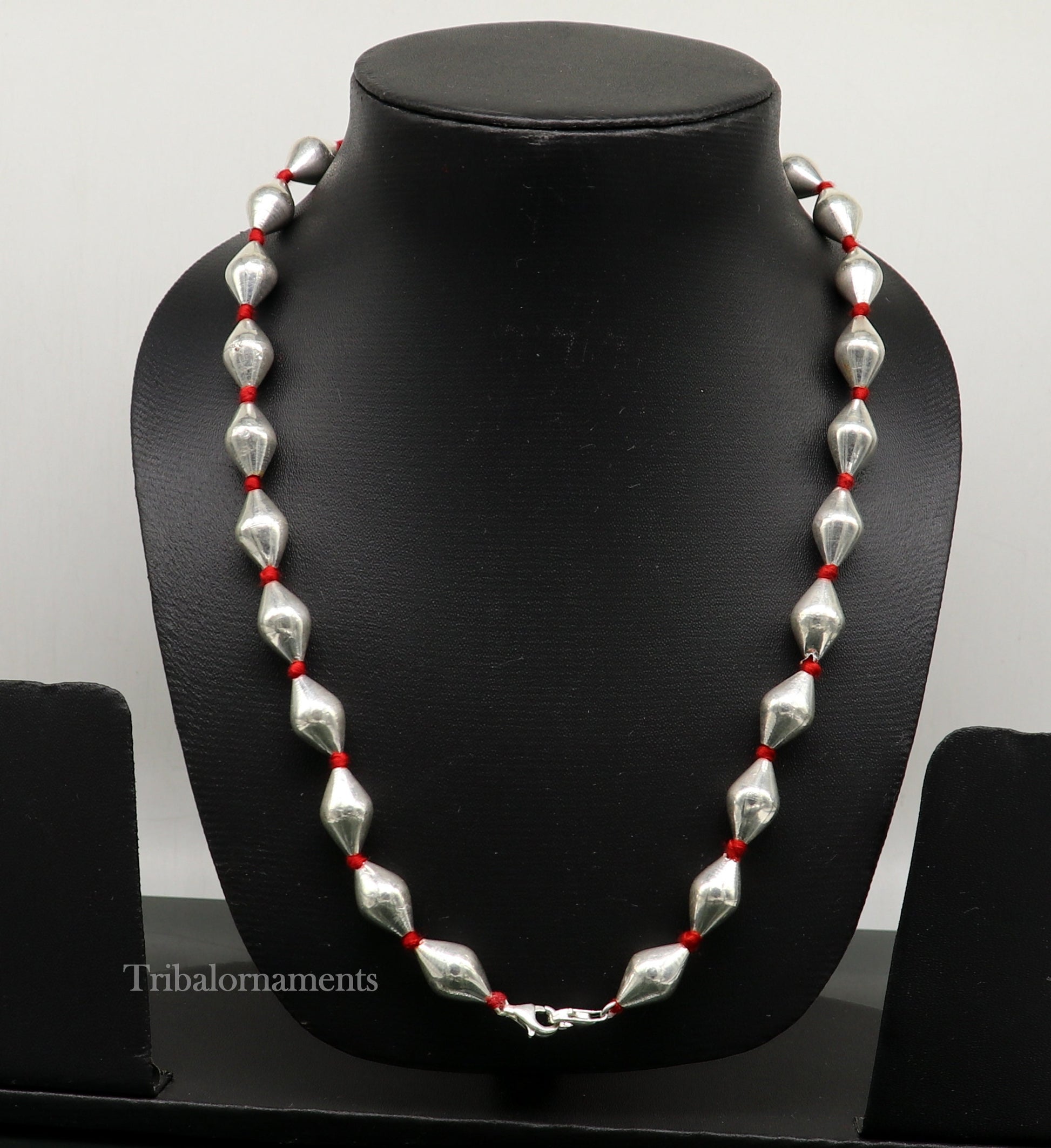 925 sterling silver handmade oval shape beaded adjustable string for pendant or Mangalsutra, best customized ethnic jewelry ideas  set268 - TRIBAL ORNAMENTS
