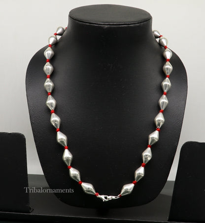 925 sterling silver handmade oval shape beaded adjustable string for pendant or Mangalsutra, best customized ethnic jewelry ideas  set268 - TRIBAL ORNAMENTS