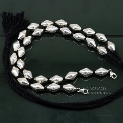 925 sterling silver handmade oval shape beaded adjustable string for pendant or Mangalsutra, best customized ethnic jewelry ideas  set482 - TRIBAL ORNAMENTS