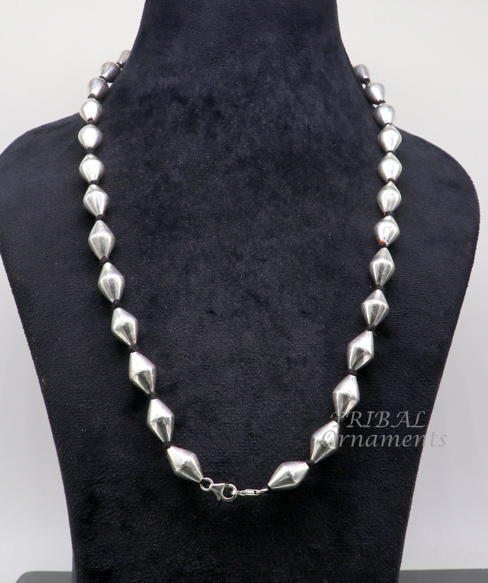 925 sterling silver handmade oval shape beaded adjustable string for pendant or Mangalsutra, best customized ethnic jewelry ideas  set482 - TRIBAL ORNAMENTS