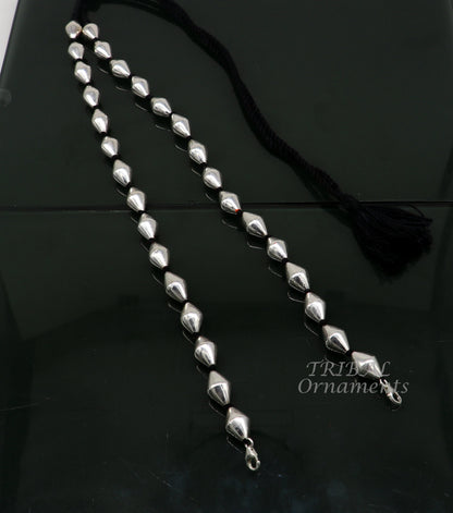 925 sterling silver handmade oval shape beaded adjustable string for pendant or Mangalsutra, best customized ethnic jewelry ideas  set482 - TRIBAL ORNAMENTS