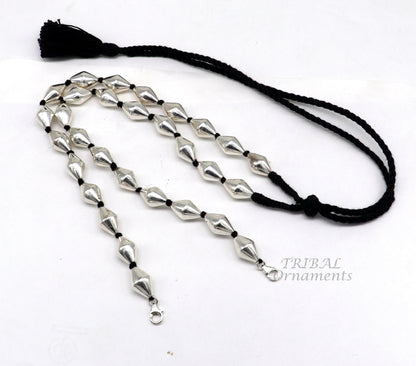 925 sterling silver handmade oval shape beaded adjustable string for pendant or Mangalsutra, best customized ethnic jewelry ideas  set482 - TRIBAL ORNAMENTS
