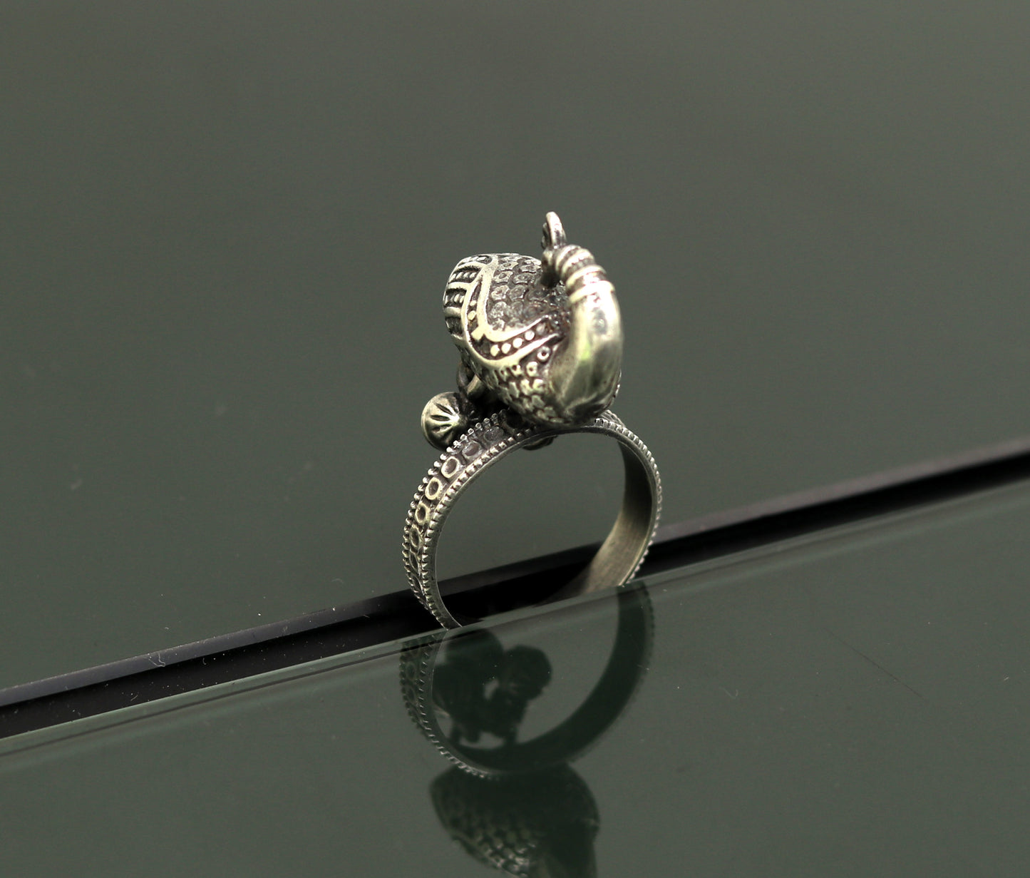 925 sterling silver handmade peacock design fabulous adjustable ring, vintage antique design charm ring tribal belly dance jewelry sr282 - TRIBAL ORNAMENTS