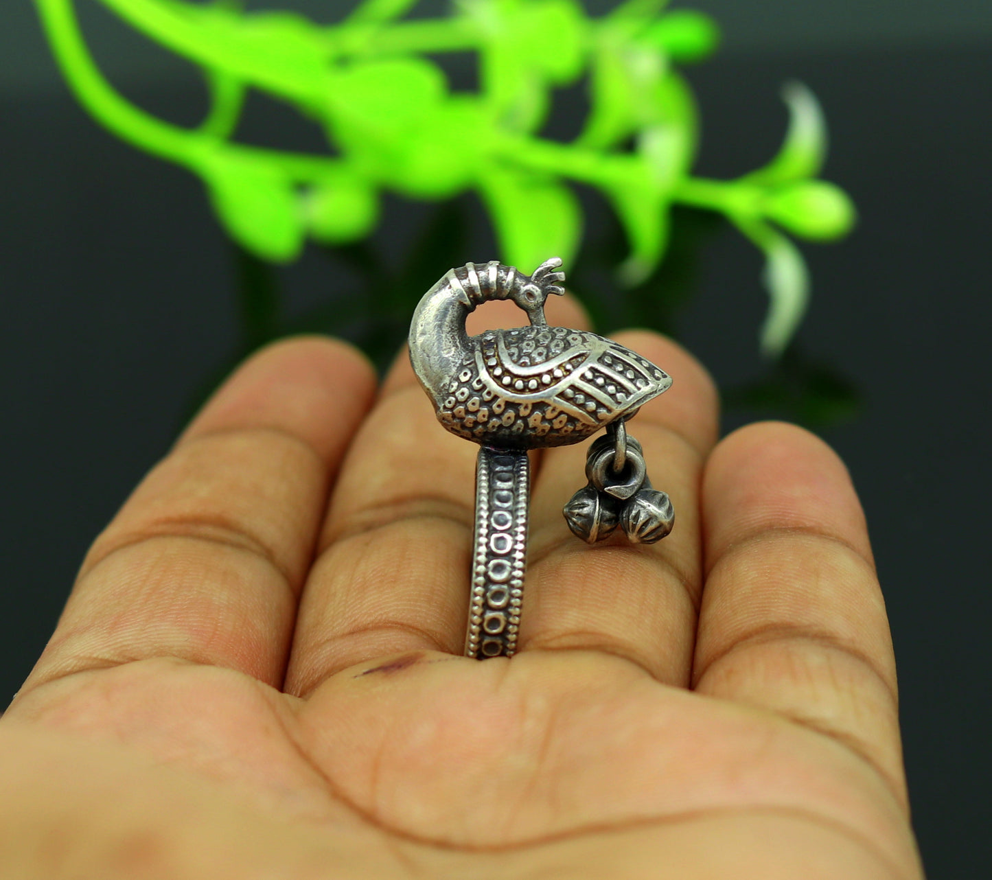 925 sterling silver handmade peacock design fabulous adjustable ring, vintage antique design charm ring tribal belly dance jewelry sr282 - TRIBAL ORNAMENTS