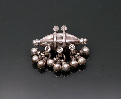 925 sterling silver handmade pendant locket vintage amulet design amulet pendant with gorgeous hanging bells tribal ethnic jewelry nsp302 - TRIBAL ORNAMENTS