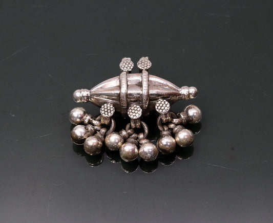 925 sterling silver handmade pendant locket vintage amulet design amulet pendant with gorgeous hanging bells tribal ethnic jewelry nsp302 - TRIBAL ORNAMENTS