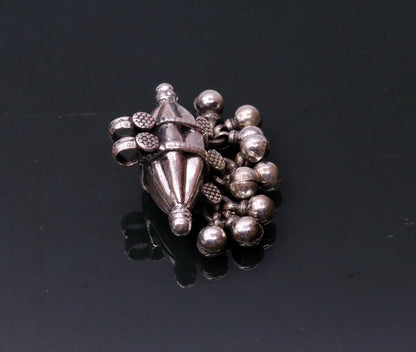 925 sterling silver handmade pendant locket vintage amulet design amulet pendant with gorgeous hanging bells tribal ethnic jewelry nsp302 - TRIBAL ORNAMENTS