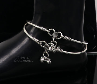 925 sterling silver handmade foot bracelet anklet with bright design, customized belly dance jewelry from TRIBAL ORNAMENTS.