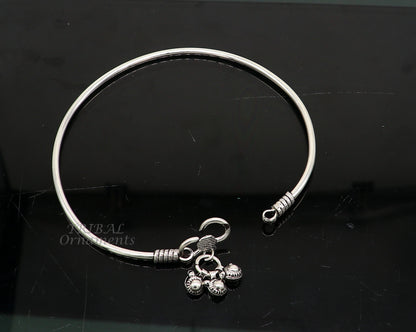 Sterling silver handmade foot bracelet anklet with bright, plain design and customized details, perfect for belly dance jewelry.