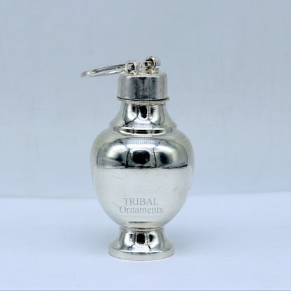 925 sterling silver handmade plain design holy divine Gangjali, Silver Gangajal pot, best silver water pot kalash puja utensils  su715 - TRIBAL ORNAMENTS