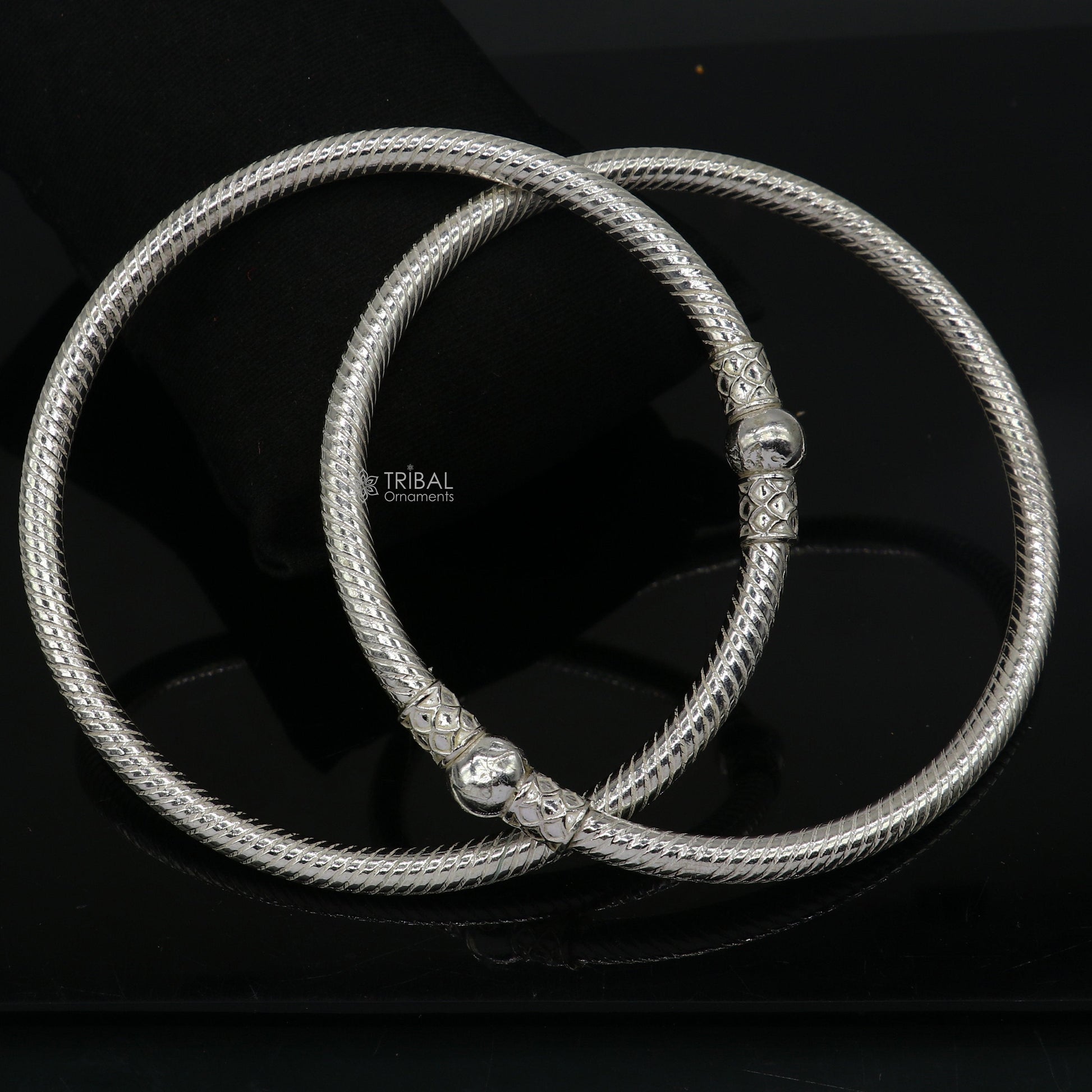 925 Sterling silver Handmade plain design indian traditional women's customized foot kada ankle kada bracelet tribal jewelry nsfk112 - TRIBAL ORNAMENTS