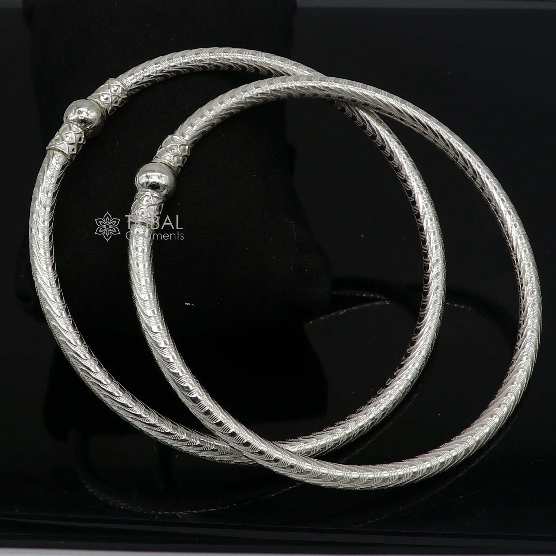 925 Sterling silver Handmade plain design indian traditional women's customized foot kada ankle kada bracelet tribal jewelry nsfk113 - TRIBAL ORNAMENTS