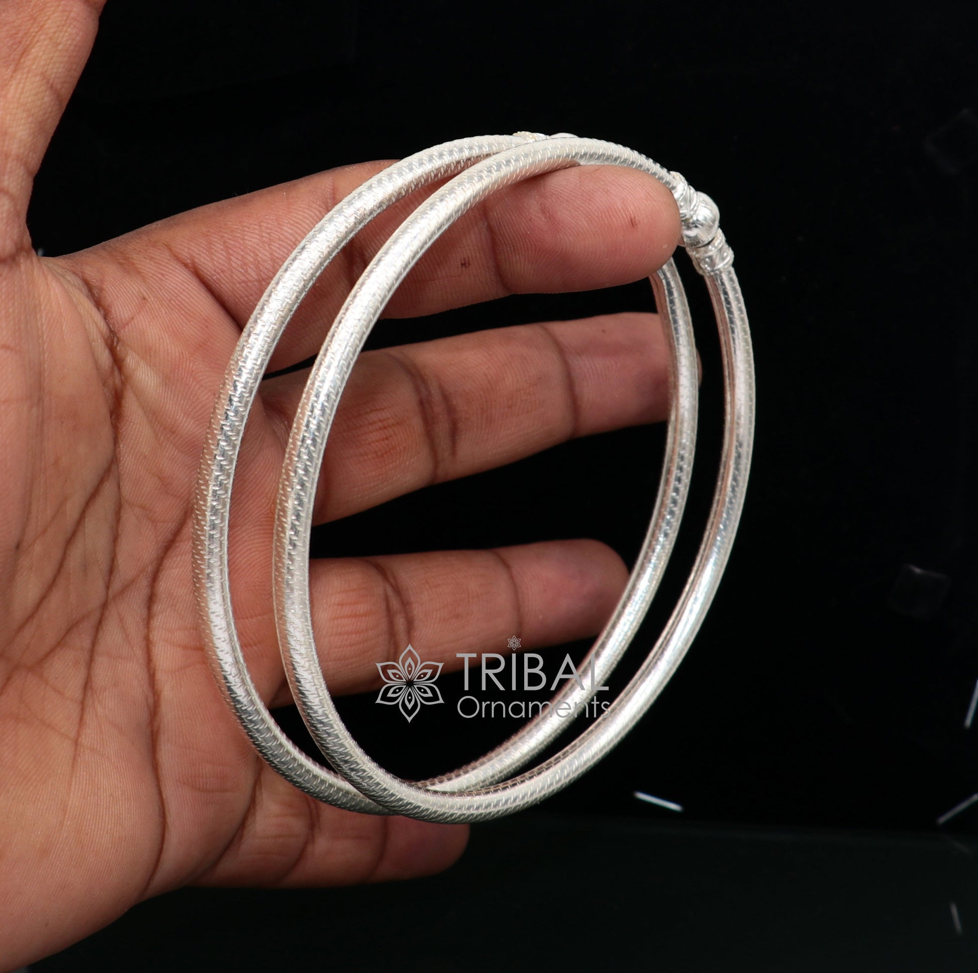 925 Sterling silver Handmade plain design indian traditional women's customized foot kada ankle kada bracelet tribal jewelry nsfk97 - TRIBAL ORNAMENTS