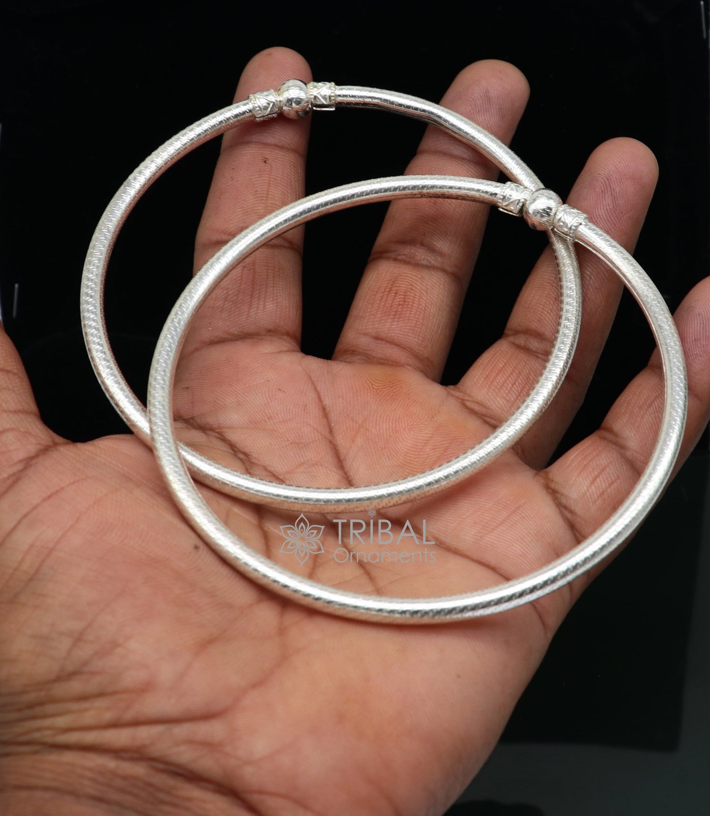 925 Sterling silver Handmade plain design indian traditional women's customized foot kada ankle kada bracelet tribal jewelry nsfk97 - TRIBAL ORNAMENTS