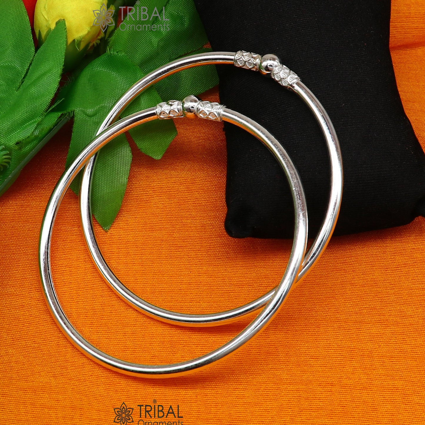 925 Sterling silver Handmade plain design indian traditional women's customized foot kada ankle kada bracelet tribal jewelry nsfk97 - TRIBAL ORNAMENTS