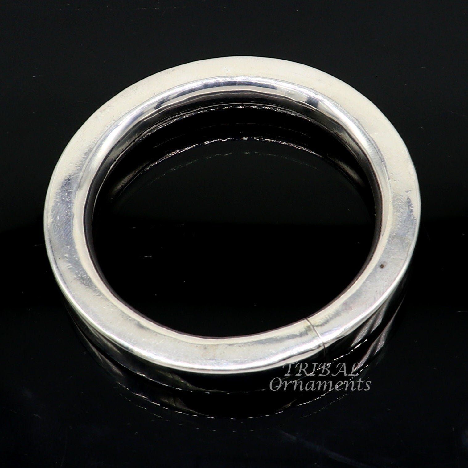 925 sterling silver handmade plain shine bright bangle bracelet kada excellent personalized gifting custom made unisex jewelry nsk573 - TRIBAL ORNAMENTS