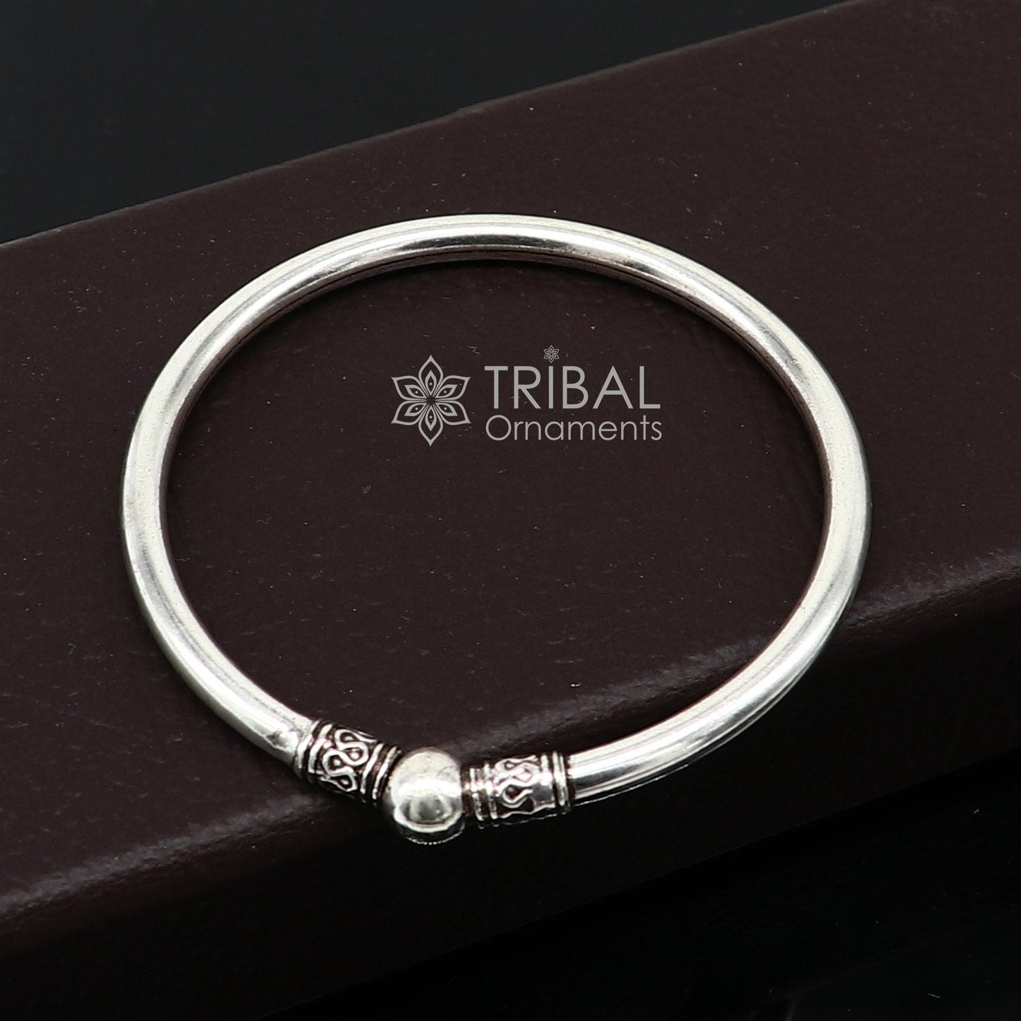 925 sterling silver handmade plain shiny design cultural trendy kada bracelet for both men's and girl's, best delicate wrist jewelry nsk660 - TRIBAL ORNAMENTS