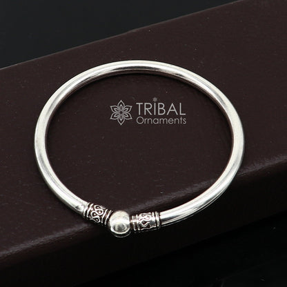 925 sterling silver handmade plain shiny design cultural trendy kada bracelet for both men's and girl's, best delicate wrist jewelry nsk660 - TRIBAL ORNAMENTS