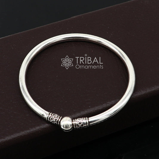 925 sterling silver handmade plain shiny design cultural trendy kada bracelet for both men's and girl's, best delicate wrist jewelry nsk660 - TRIBAL ORNAMENTS